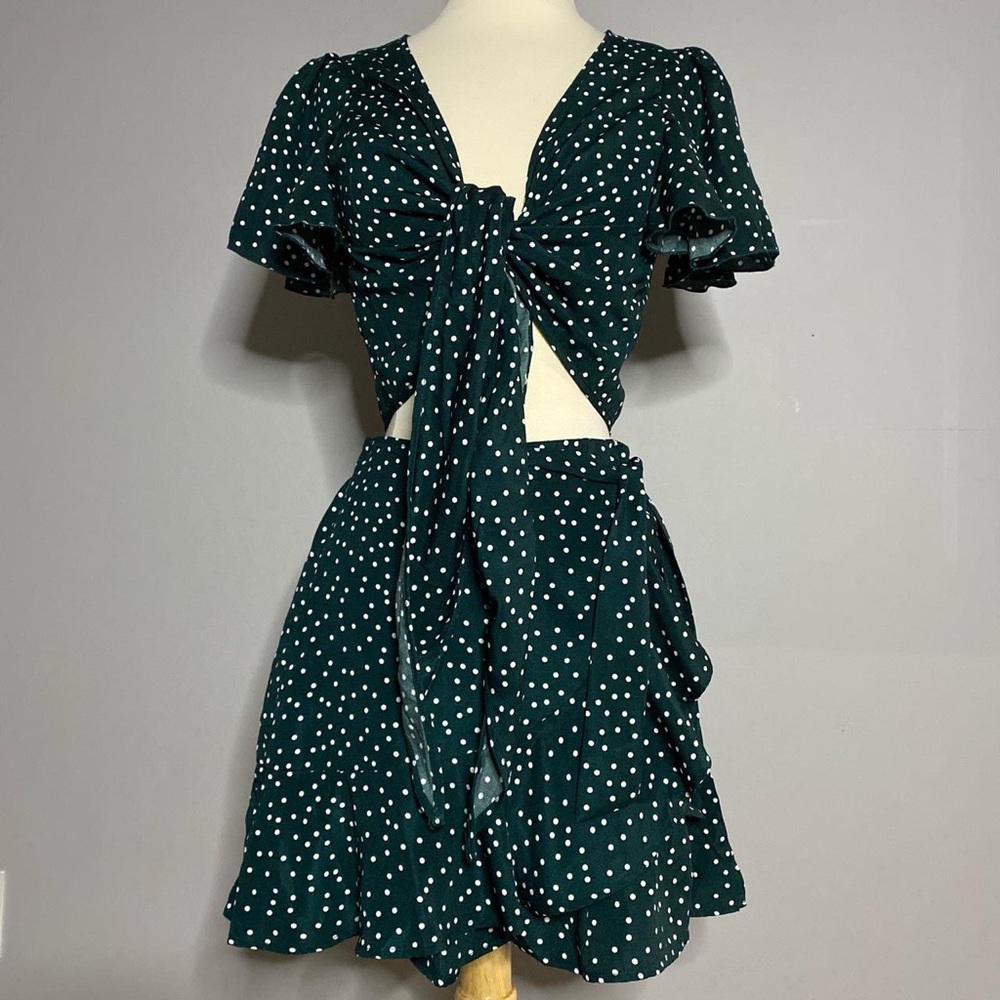 Two Piece Matching Wrap top and Skirt Set